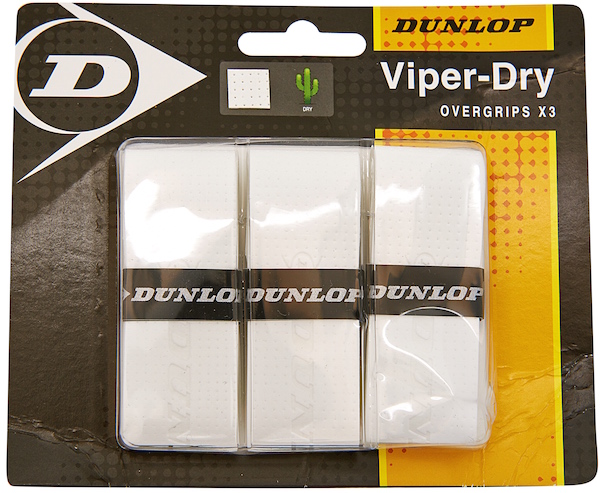 Dunlop Viper Dry Overgrips 3 Pack (White)